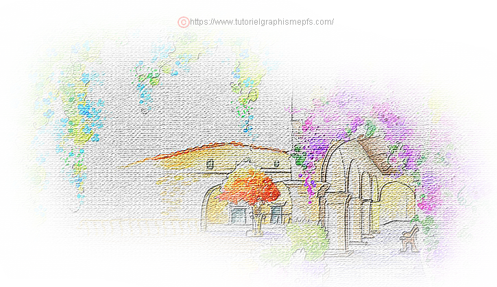 Tubes -PNG - Paysages fleuris - Maison - "broderie en relief" 7324