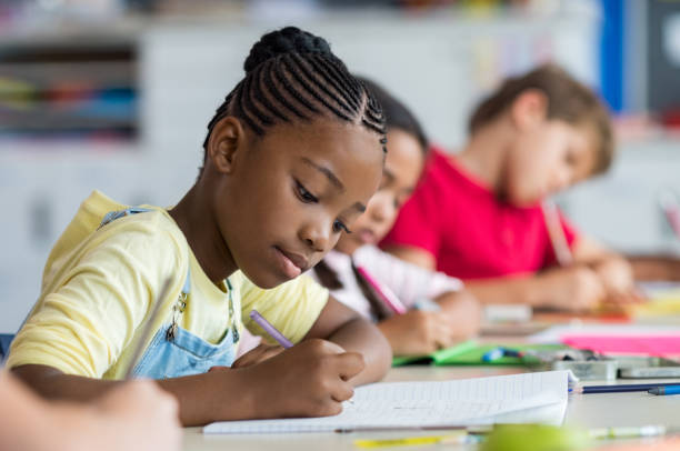 Children writing