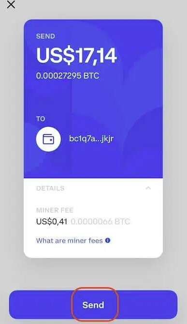Show mining fees when sending a transaction with Coinbase wallet