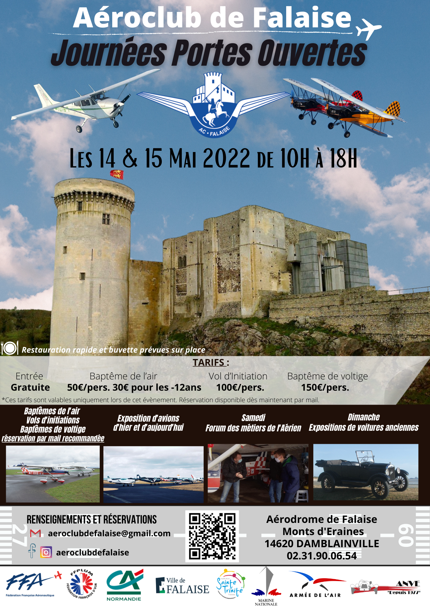 Journées Portes Ouvertes Aéroclub de Falaise les 14 & 15 mai 2022 Oxnv