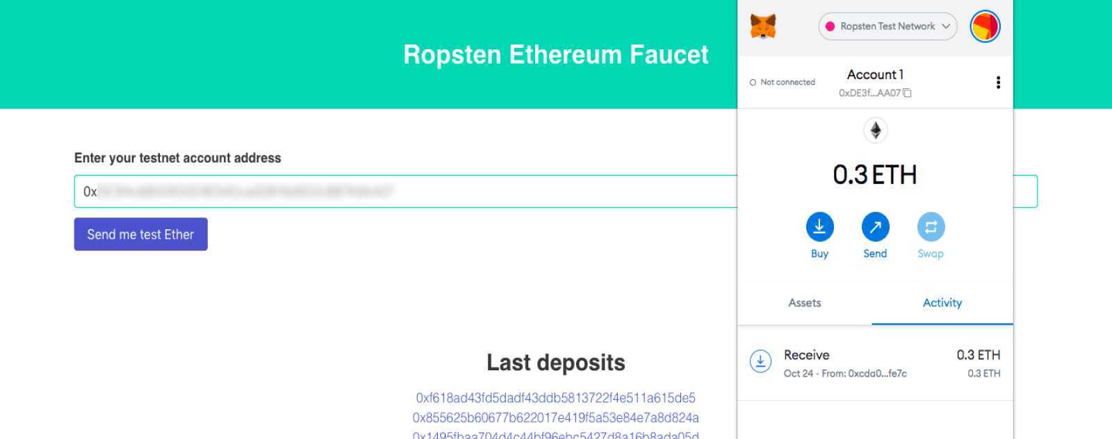 Using Ropsten as an Ethereum testnet