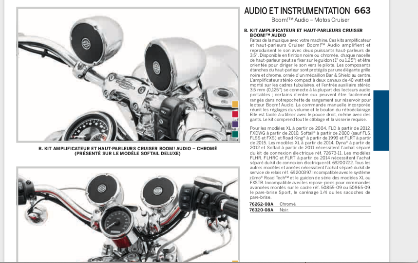 information sur un kit enceinte Harley  Z348