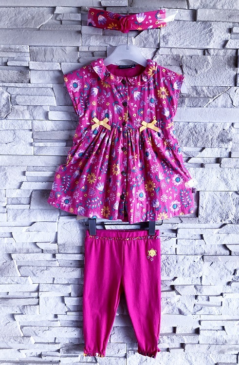 Ensemble 5 Pièces Bébé Fille Sergent Major - Motif Fleurs Et Volants - Taille 3 Mois - Occasion