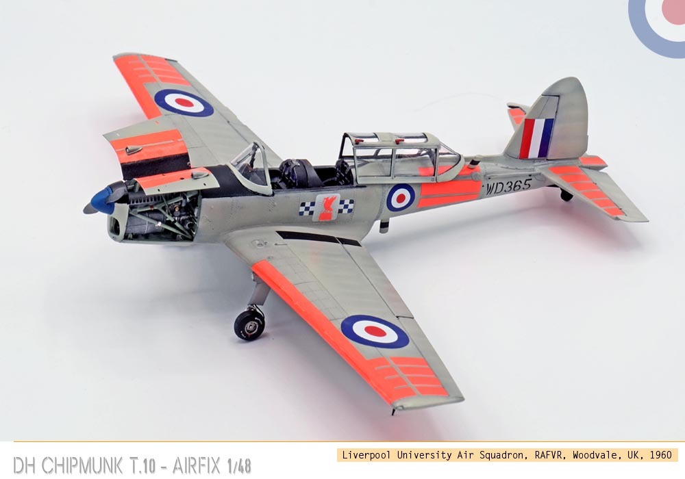 [Vitrine concours « les avions école »]  - De Havilland Chipmunk T.10 - Airfix - 1/48 5m73