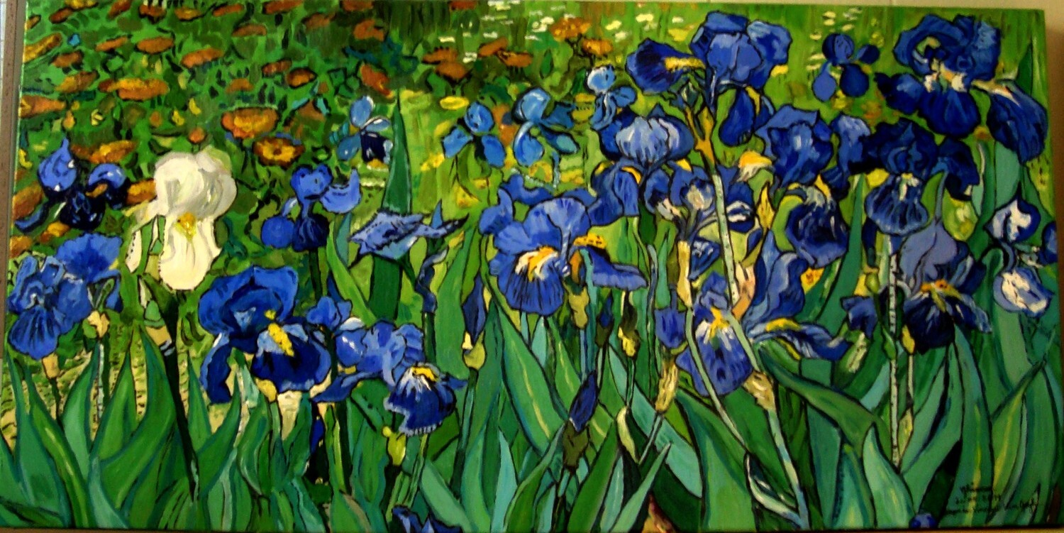 Les iris ( acrylique d'après Van Gogh) C6no