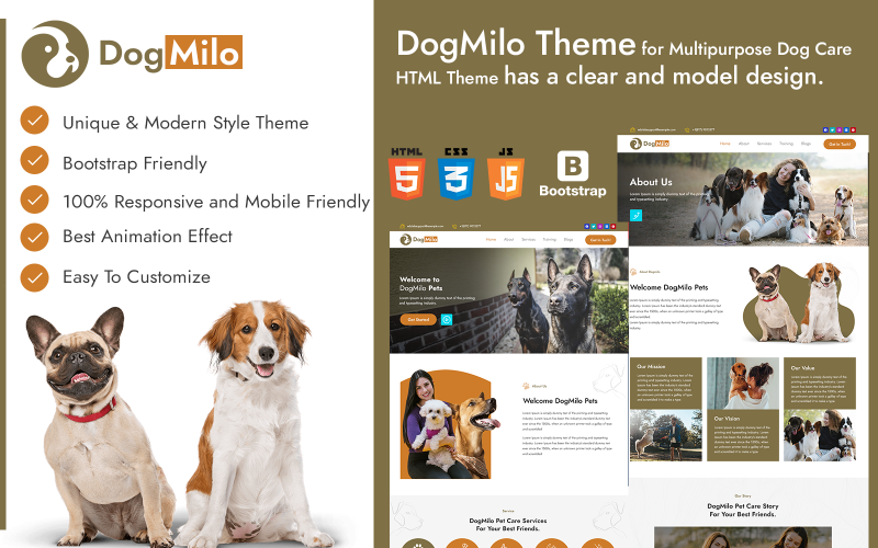 Dogmilo - Modèle Html de soins pour chiens  23€ = GRATUIT  Q1o9