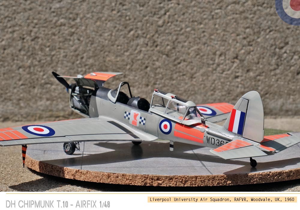 [Vitrine concours « les avions école »]  - De Havilland Chipmunk T.10 - Airfix - 1/48 Qgps