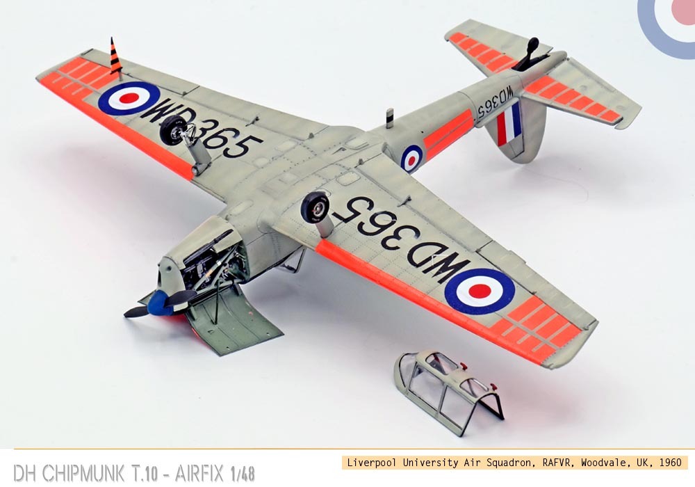 [Vitrine concours « les avions école »]  - De Havilland Chipmunk T.10 - Airfix - 1/48 Qp45