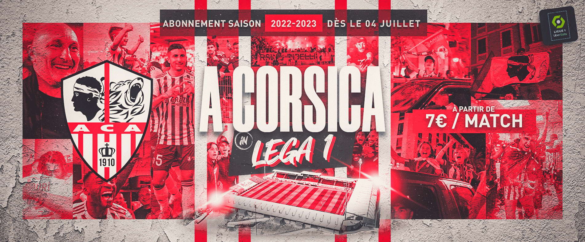 A CORSICA IN LEGA 1 AC AJACCIO ABONNEMENTS 2022-2023
