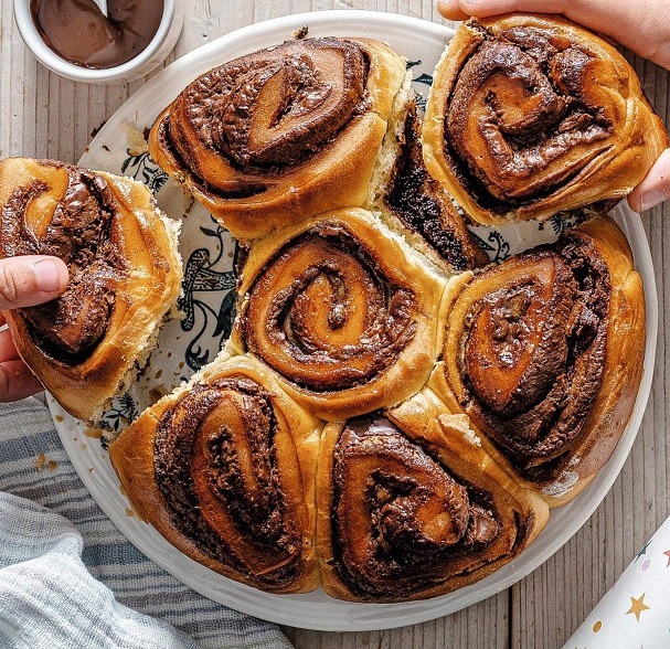 Brioche roulée à la pâte à tartiner Ckxi