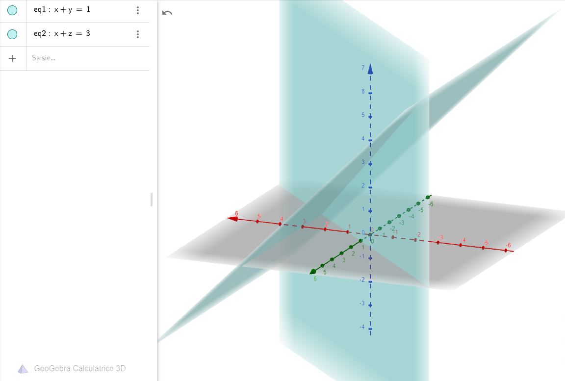 intersection de plans