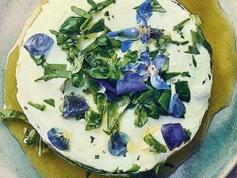 Fromage de chèvre frais aux aromates et fleurs comestibles Gw2p