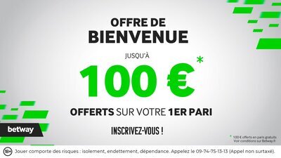Bonus Betway 100€ Coteur