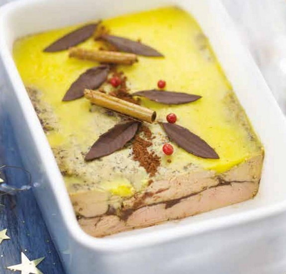 Terrine de foie gras/cacao/épices 18qk