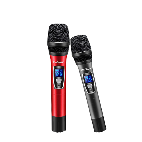 Set de 2 microphone karaoké sans fil rouge et noir