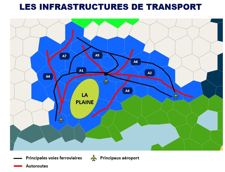 Carte des infrastructures de transport
