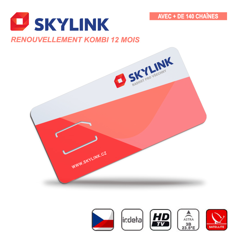 Carte Renouvellement Skylink Tchèque République Kombi 12 mois TV Abonnement