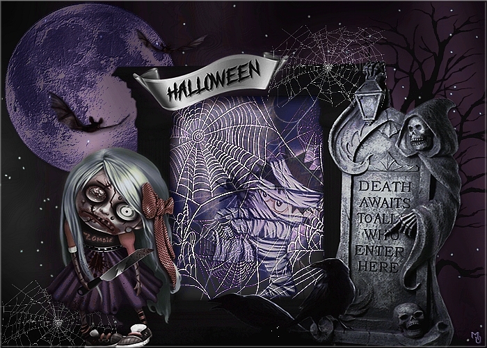 "Fond décoré le thème Halloween" 6fct