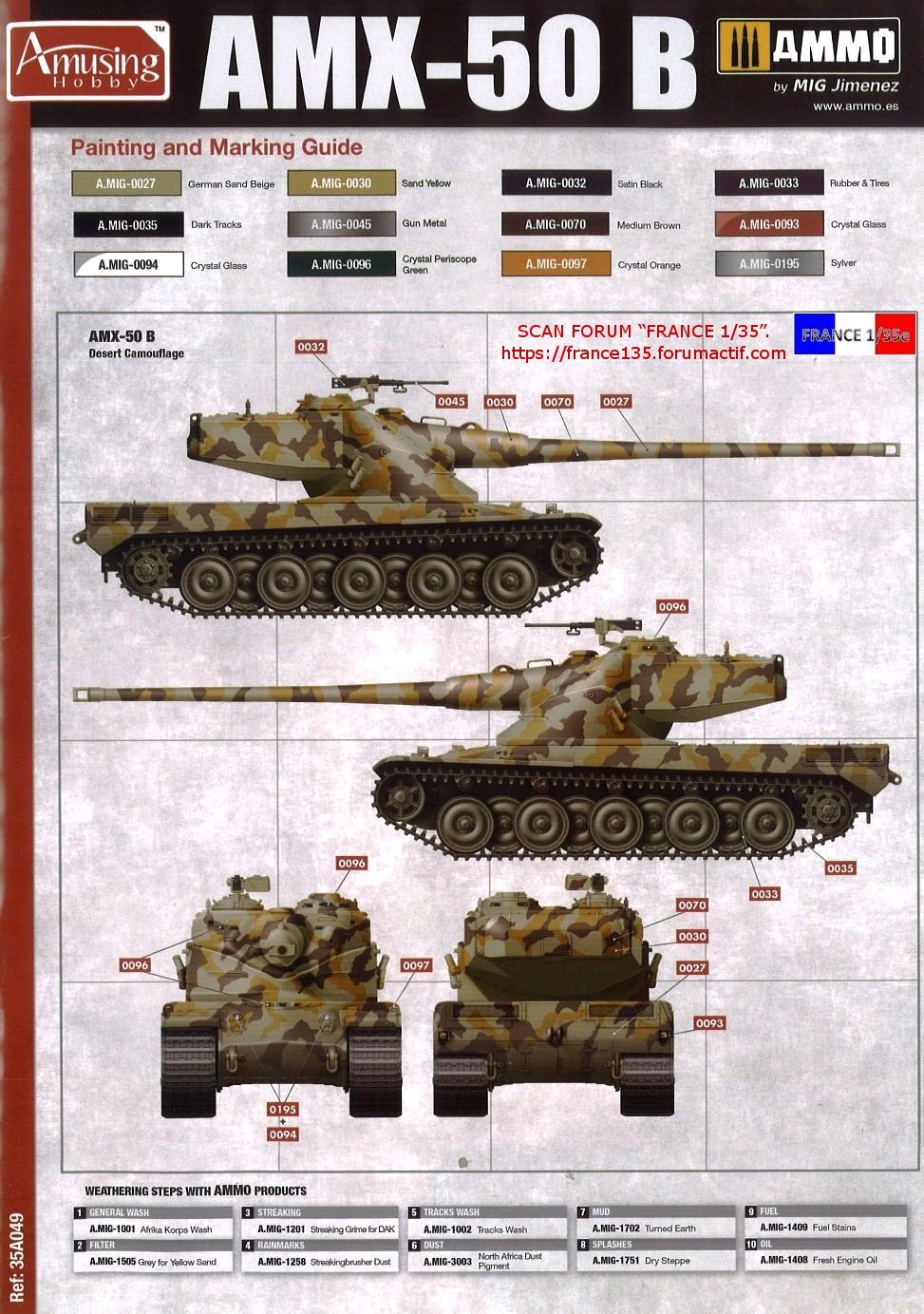 AMX 50B, France, heavy tank. Amusing-Hobby, 1/35, ref 35A049. Plastique injecté et photodécoupe. N158