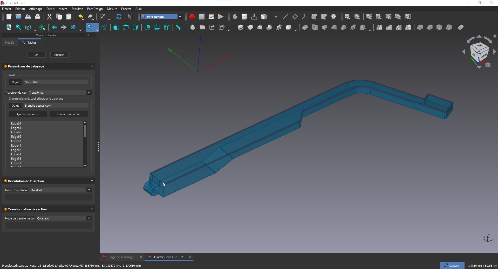 Congé/balayage sur pièce pour un cassage d’arêtes [résolu] - FreeCAD Forum