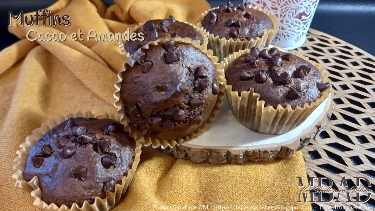 Muffins Cacao et Amandes - Ma Bulle aux Délices