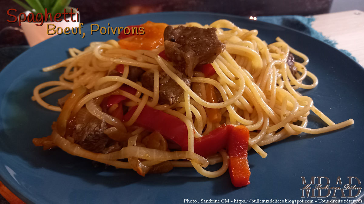 Spaghetti Bœuf Poivrons - Ma Bulle aux Délices