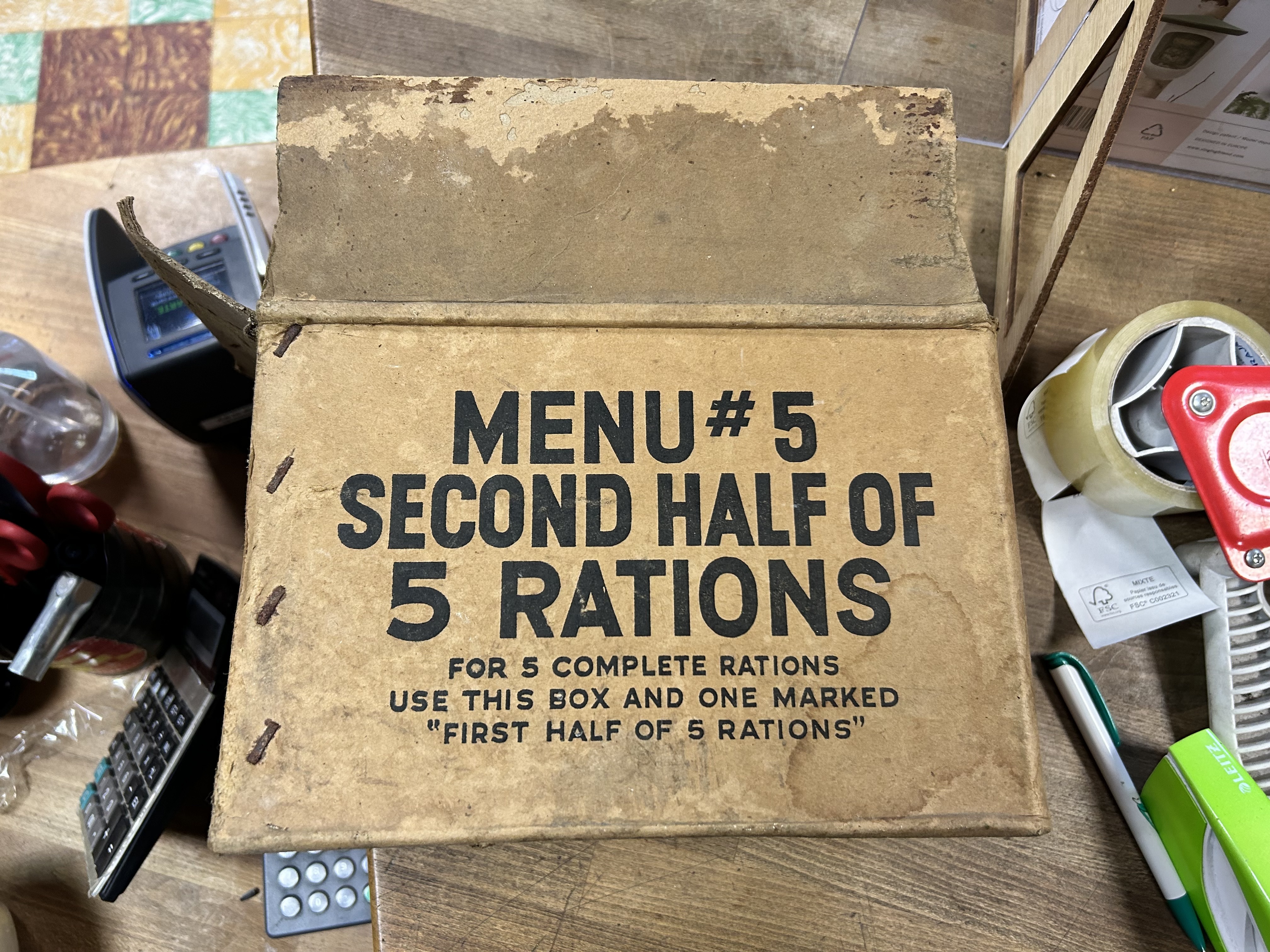 Menu #5 Second Half of 5 rations Qxes