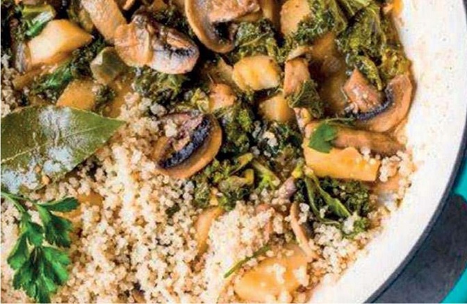 Mijoté de panais/champignons/chou kale/quinoa Sdbm