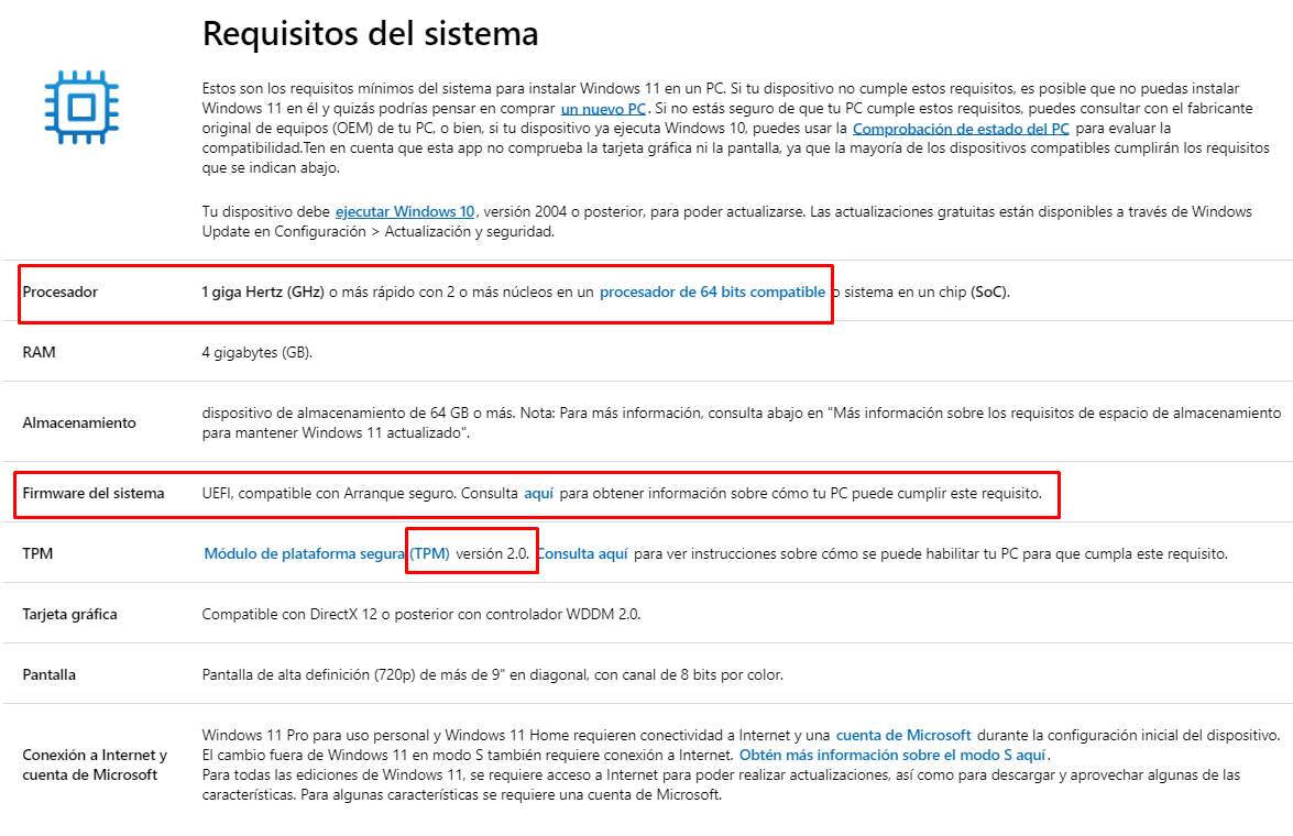 compatibilidades windows 11