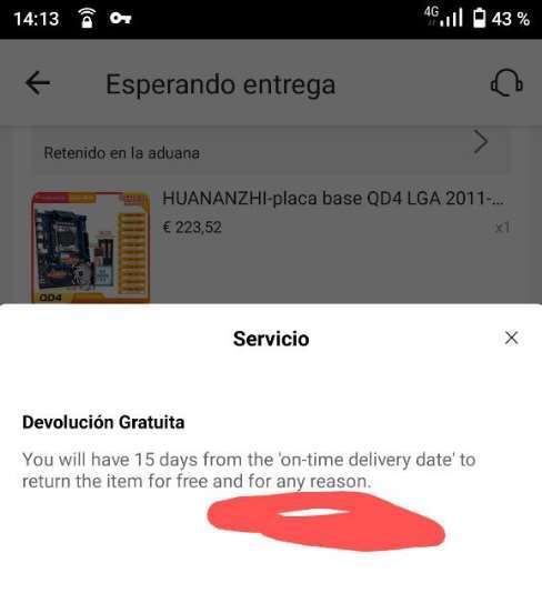 devoucion aliexpress