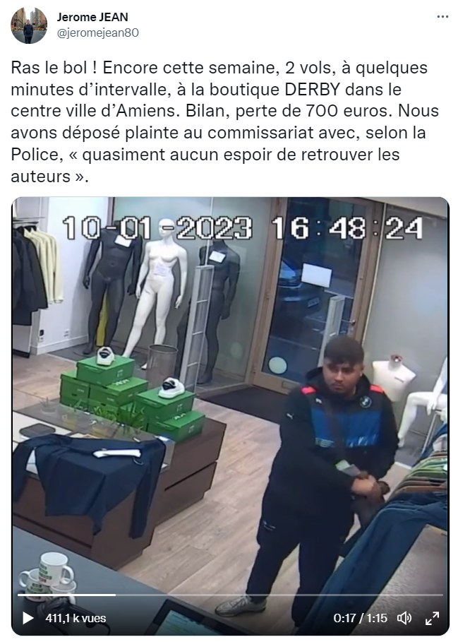 Un commerçant diffuse les vidéos des racailles qui volent dans son magasin. Jn2e