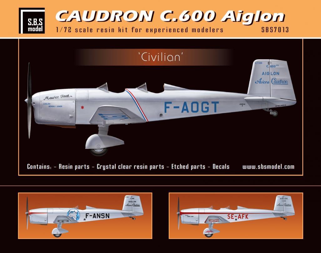 AIGLON - (MONTAGE DUO) SBS resine - 1/72 - CAUDRON AIGLON (Escadrille des Avions de Liaison FAFL/ALSACE) Duo avec Regis BIAUX Epag