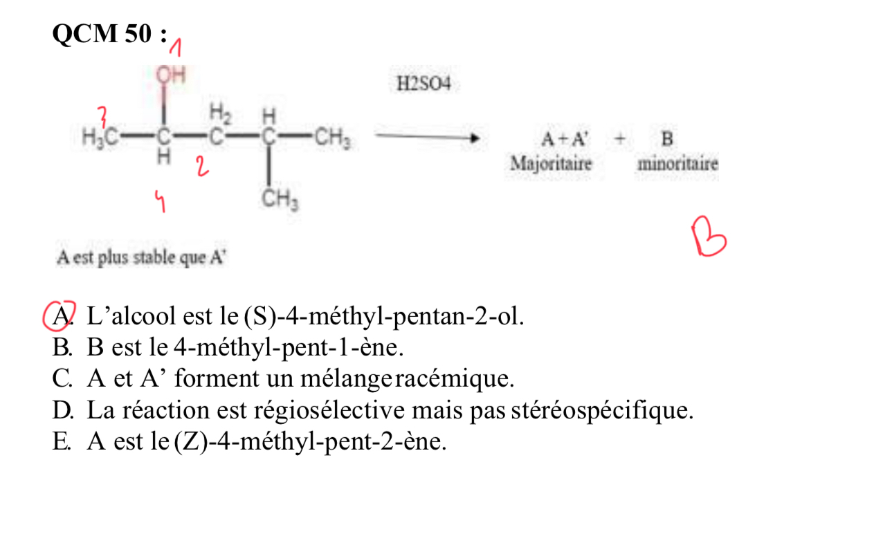 Qcm 50, compil noel 2021-22 - UE11 - Chimie Organique - Tutorat