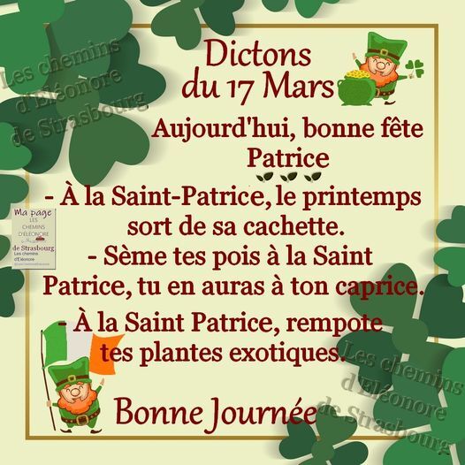 Dictons et Citation du Jour 17 Mars.....
