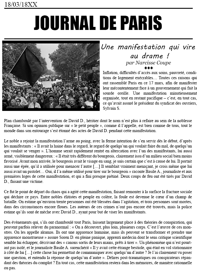 ARTICLE ~ Manifestation de Paris Qesi