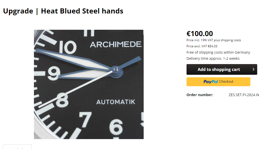 archimede - Archimede "heat blue steel hand" Efas