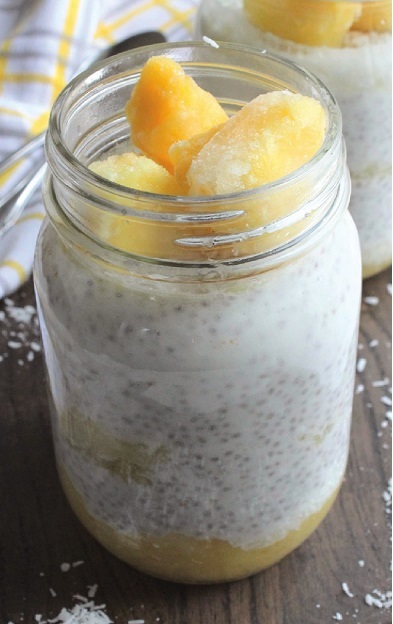 Pouding chia/ananas/noix de coco Lfue