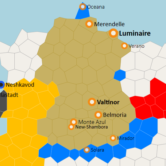 Le Royaume de Luminor en 1167