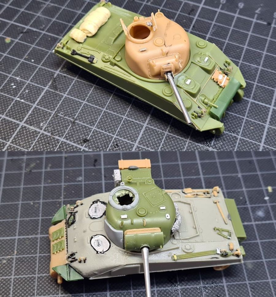 Montage parallèle : M4A4 / Firefly Ic hybrid  Heller Airfix Bmlw