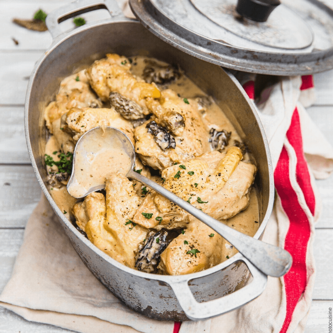 cocotte de poulet aux morilles