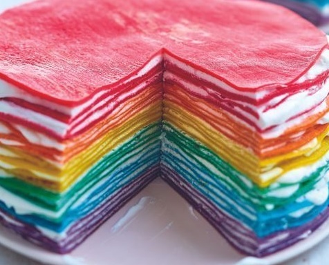 Gâteau de crêpes arc-en-ciel Pjid