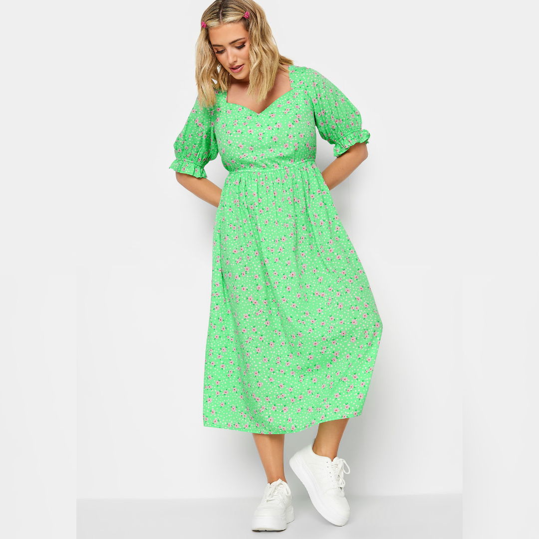 Robe Verte Floral 