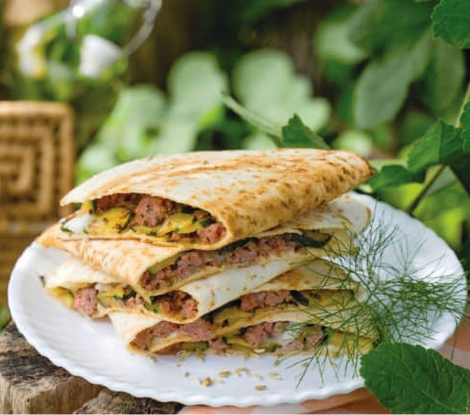 Quesadillas courgettes/saucisses/fenouil E90z