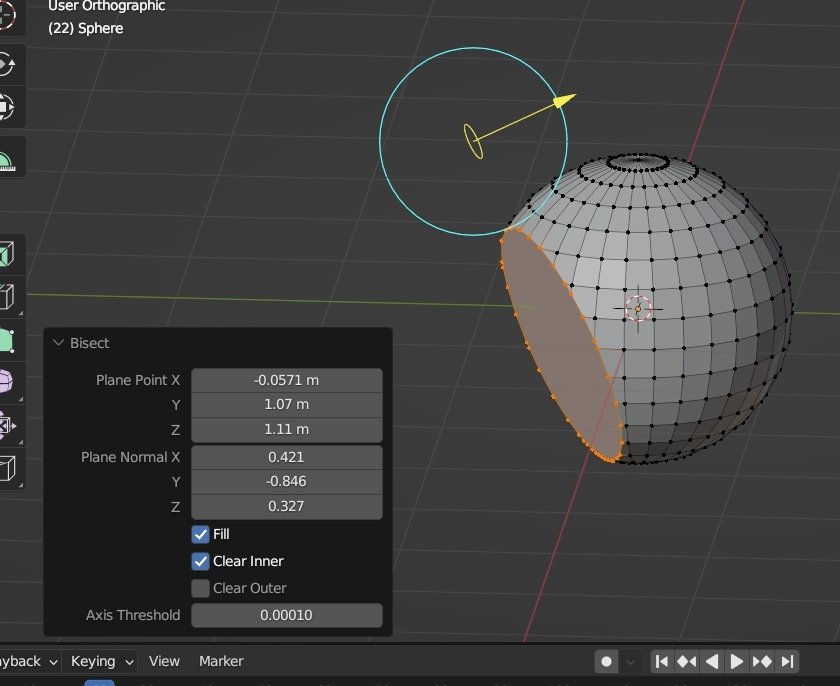 Calcul de volume sur une zone définie d'un objet avec un important maillage Tois