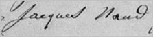 «JACQUES NAUD» (Mariage de Marguerite, inscrit au registre de Pointe-Gatineau) 25 août 1847