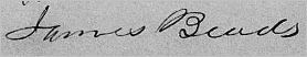Signature comme témoin de James Beads (m.1855, Ottawa)