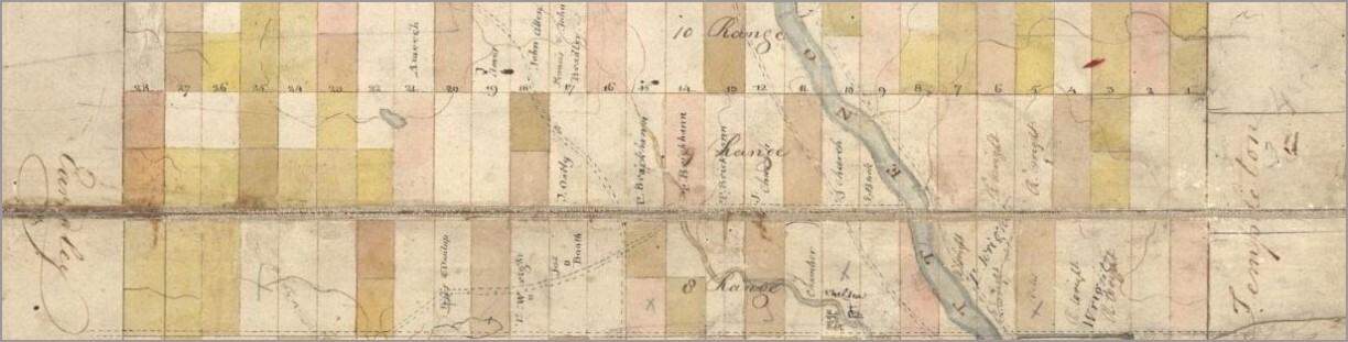 Canton de Hull en 1801, plan de Théodore Davis (BAnQ)