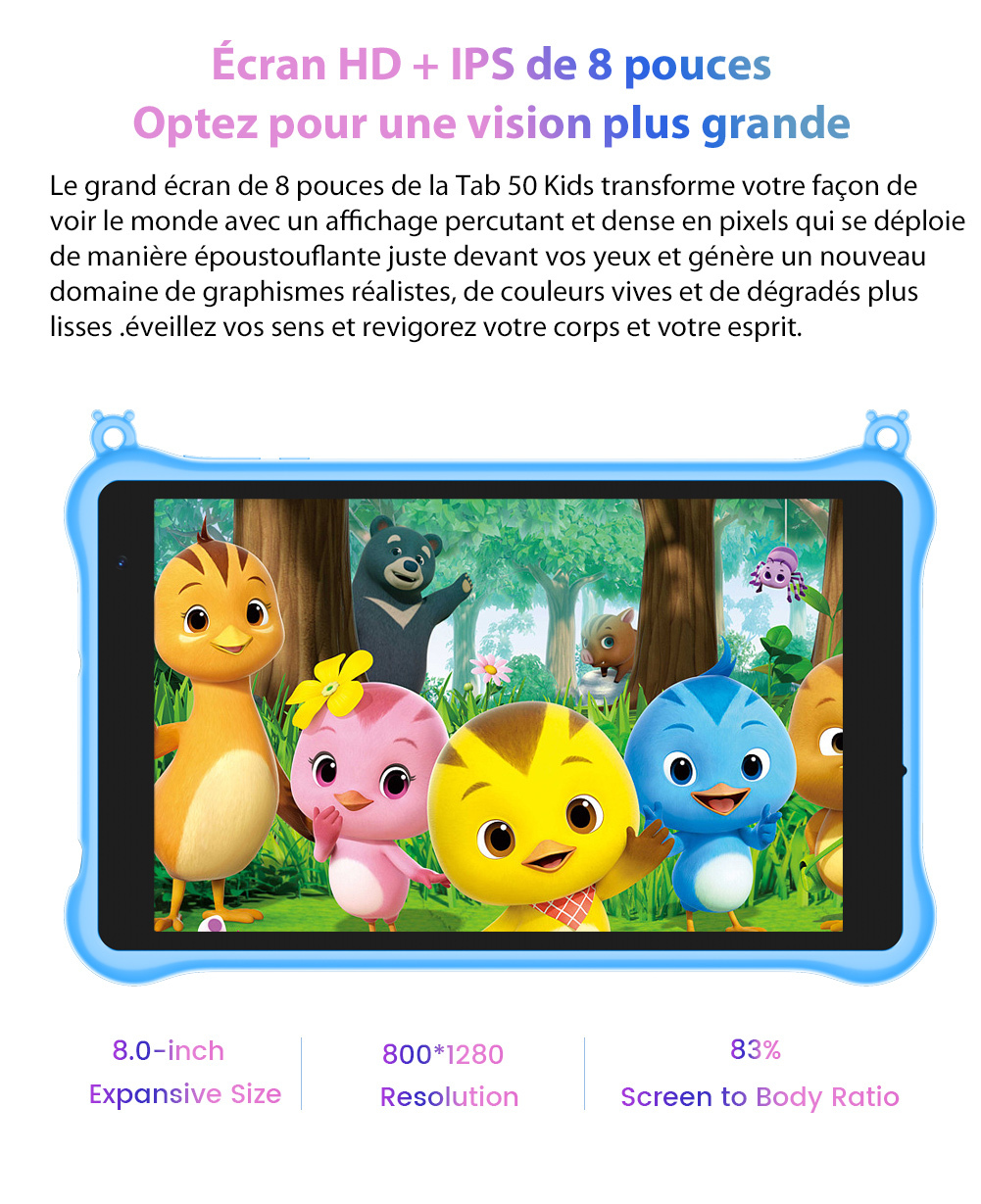 40€ sur BLACKVIEW Tab 50 Kids Tablette Enfant 8 HD 6Go+64Go/SD 1To