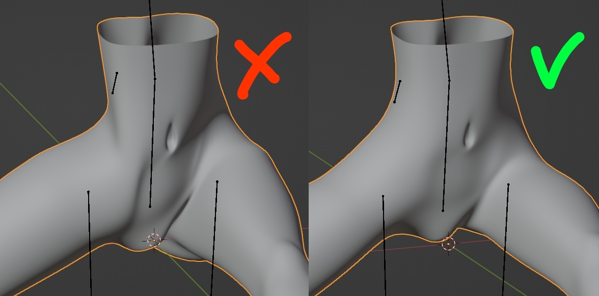 Problème rigging hanche modèle 3D E9mn