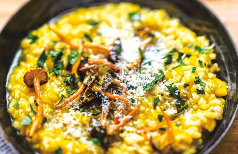 Risotto safran/courge/chanterelles Gs0t